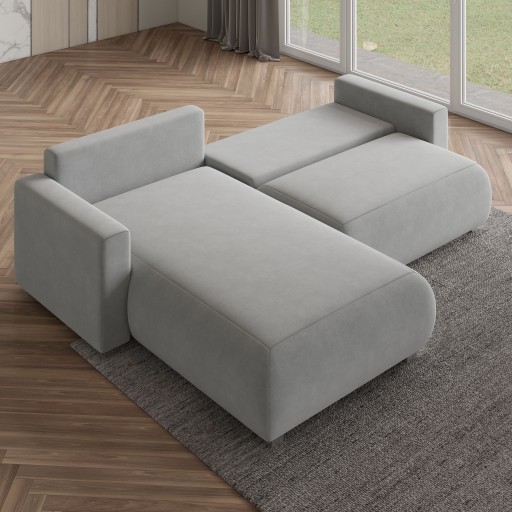 Narożnik TURIN do salonu ROZKLADANY sprężyny LUKSUS modne kolory WELUROWY