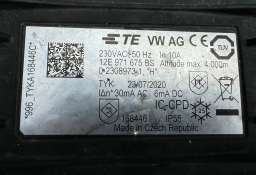 КАБЕЛЬНОЕ ЗАРЯДНОЕ УСТРОЙСТВО ID3 ID4 EGolf