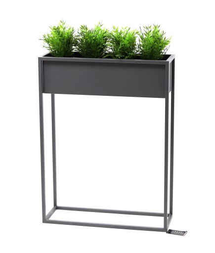 Kwietnik Metalowy Stojak na kwiaty 80x60cm szary skrzynka LOFT