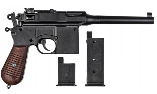 Металлический шариковый пистолет MAUSER C96 ASG, копия 100% металл + 2 диска