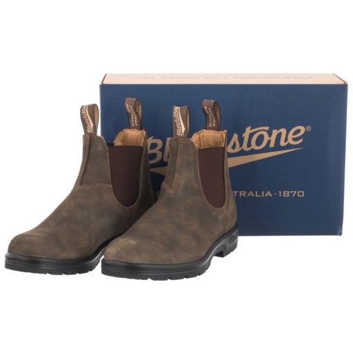 Buty Wsuwane Sztyblety Skórzane Blundstone 585 Rustic Brown Brązowe