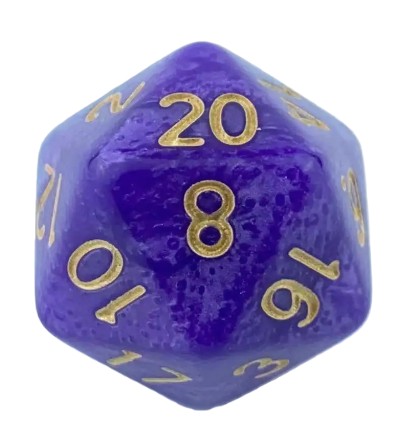 НАБОР ИЗ 5 КУБИКОВ D20 RPG «АМЕТИСТОВАЯ ДОЛИНА», ДВАДЦАТИСТОРОННИЕ КУБИКИ