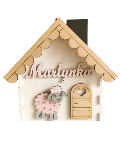 Копилка с именем ребенка HOME XXL, деревянная