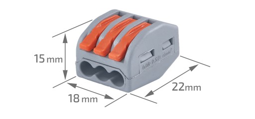 БЫСТРОСОЕДИНИТЕЛЬ CMK-413 0,08 до 2,5 (4,0) мм² 3 ЗАЖИМА - 50 ШТ.