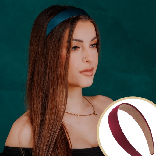 Opaska do włosów KLASYCZNA na głowę bordowa WYGODNA w stylu vintage MODNA