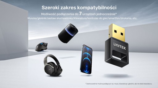 USB-адаптер Bluetooth 5.3 BLE черный Unitek B105B
