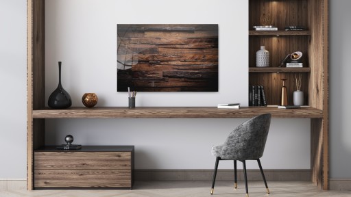 Магнитная стеклянная доска DARK WOOD 60x40см