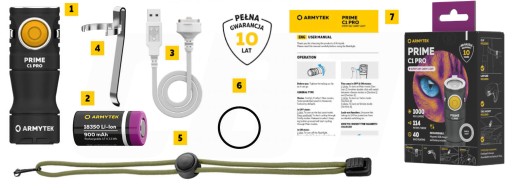 LATARKA PRIME C1 PRO AKUMULATOROWA ŚWIATŁO BIAŁE 1000 LM SPORTOWA MOCNA