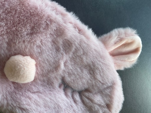 OPASKA NA OCZY MASKA DO SPANIA SNU RELAKSU KRÓLIK ZAJĄC różowy PLUSZOWY