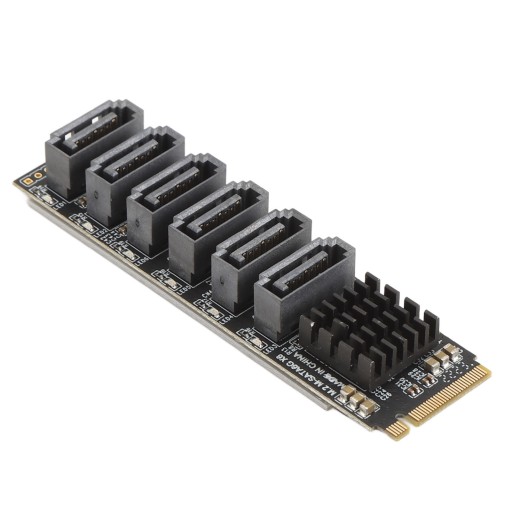 Карта адаптера m.2 to sata3.0 6 Гбит/с, высокоскоростная asm1166 m.2 pcie to sata, расширение