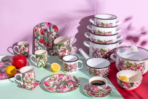 Подставки для чашек квадратные, пробковые подставки Altom Design Flowers 4 шт.