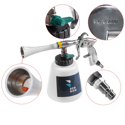PISTOLET DO PRANIA TAPICERKI BENBOW + 5L APC METAL ZESTAW