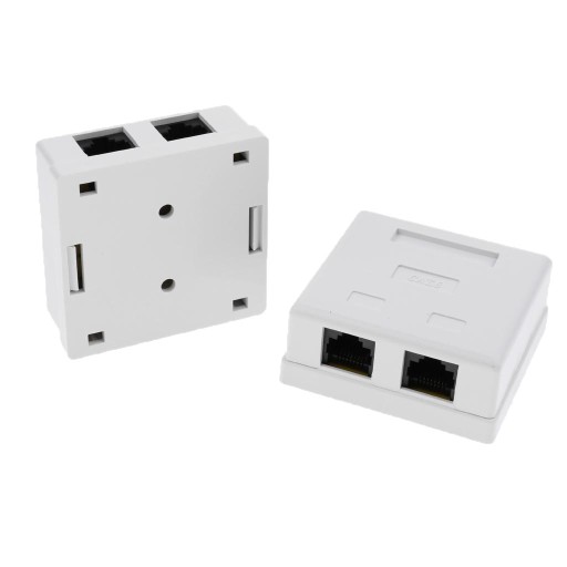Двухпортовая розетка 2xCat6 RJ45 для установки