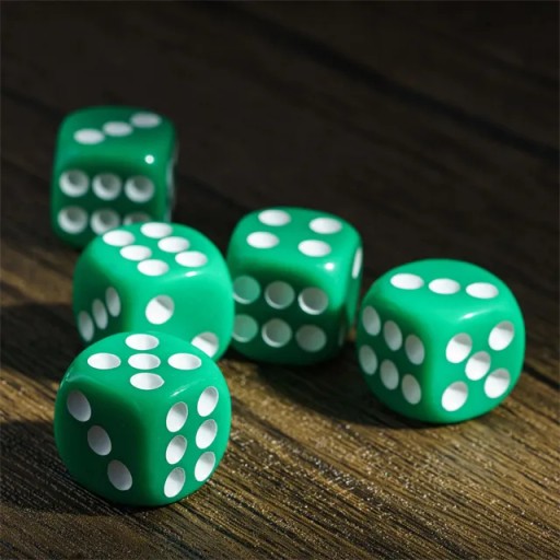 ZESTAW 2 KOSTEK K6 RPG ZIELONA KOŚĆ SZEŚCIOŚCIENNA 1,1 CM