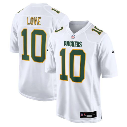 Мужская футболка Jordan Love White Green Bay Packers Fashion Game, 3XL