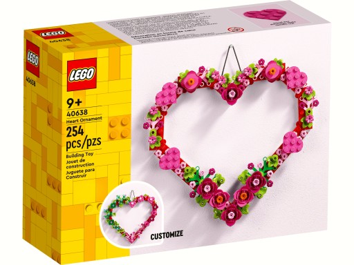 Оригинальный LEGO HEART 40638 Украшение в форме сердца для подвешивания кирпичей