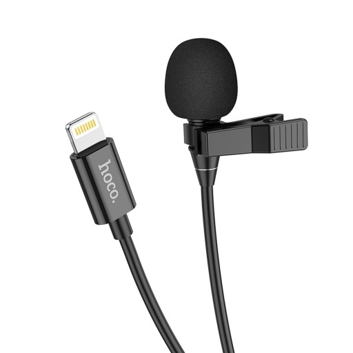 HOCO Lightning L14 проводной петличный микрофон 2 м черный