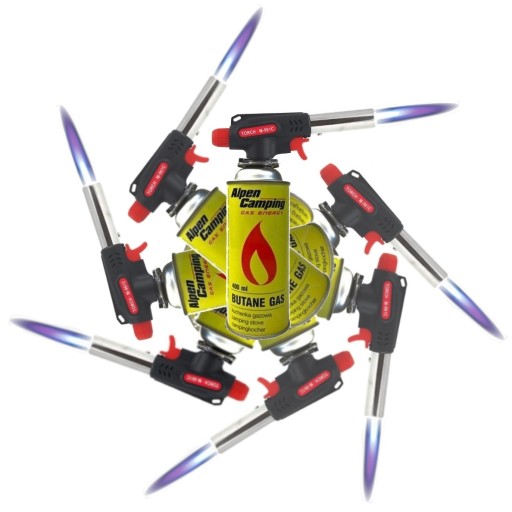 ГАЗОВАЯ ГОРЕЛКА 360° для картриджа LUTLAMPA + 4 ГАЗА