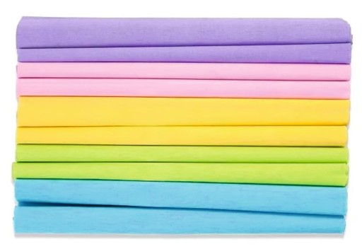 Мятая папиросная бумага Happy Color пастельных тонов, 10 цветов