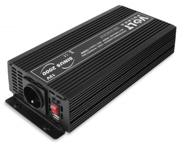 ПРЕОБРАЗОВАТЕЛЬ НАПРЯЖЕНИЯ ТОКА SINUS 2000 12В/230В USB VOLT ПОЛЬША