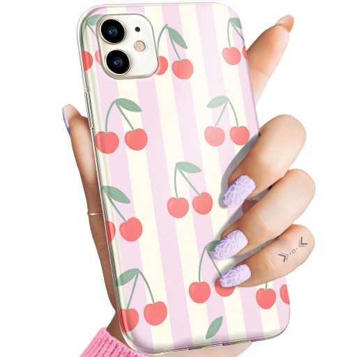 ETUI DO APPLE IPHONE 11 WZORY WIŚNIE WIŚNIA OWOCE OBUDOWA POKROWIEC CASE