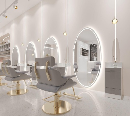 Konsola Konsoleta Fryzjerska Barberska Lustro Fryzjerskie 150x70 Led PRO