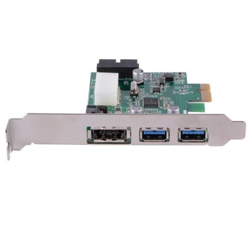 Контроллер PCI-E 1x - 2x USB3.0 + eSATAp + 19PIN