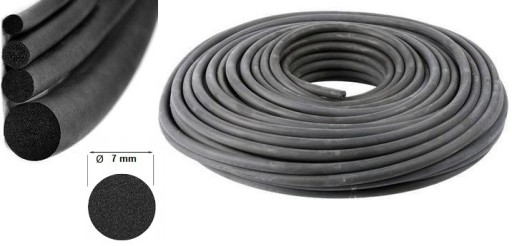 SZNUR GUMA MIKROGUMA USZCZELKA EPDM PIANKA 7mm 5M