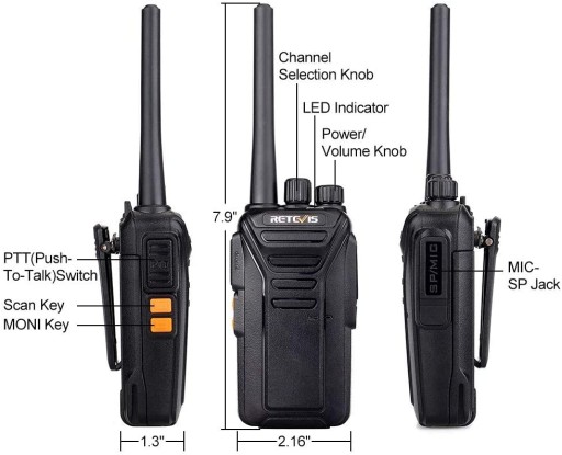 Retevis RT27 Walkie Talkie PMR446 (10 Pcs)