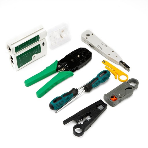 Кабельный тестер с набором инструментов для обжима RJ45
