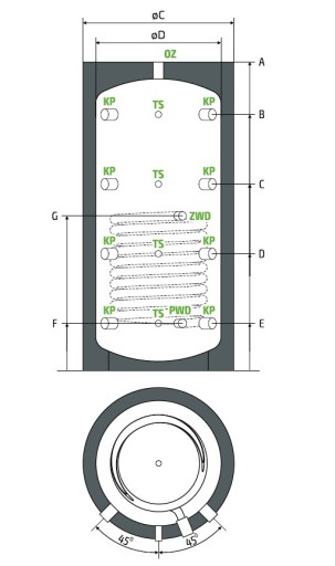 Bufor Ciepła Zbiornik Buforowy Akumulacyjny Do Kotła Wężownica 2,4m2 600L