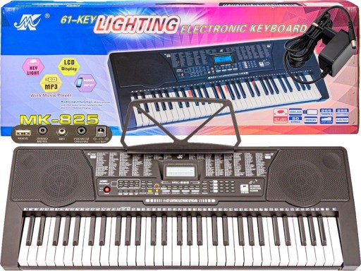 ORGANY ELEKTRONICZNY Z FUNKCJĄ NAUKI GRY KEYBOARD +STATYW
