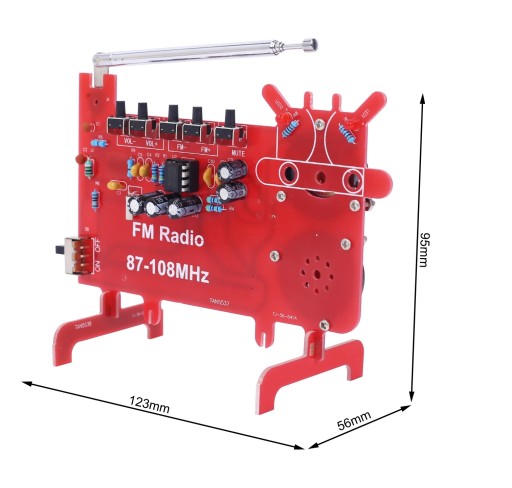 FM-радио 87–108 МГц RDA5807, набор для самостоятельного изготовления цифровой красной помадки