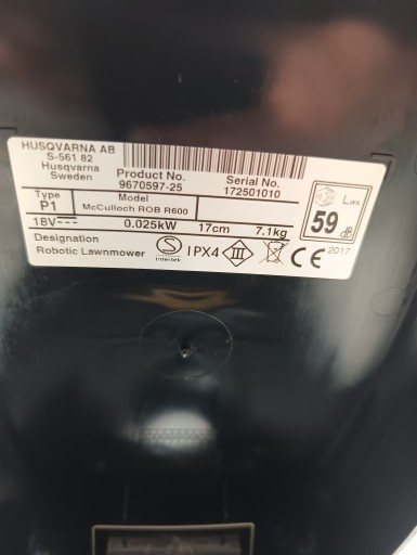 КОРПУС РОБОТА + КЛАВИАТУРА McCULLOCH ROB R600 9670597-25 HUSQVARNA 5777074