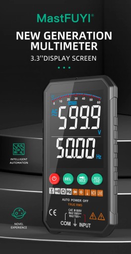 MASTFUYI Профессиональный высокоточный цифровой мультиметр 6000 отсчетов 1000 В переменного и постоянного тока