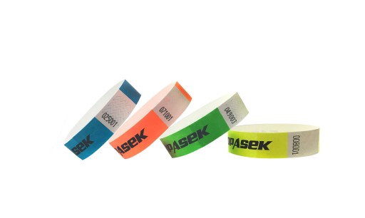 OPASKI NA RĘKĘ TYVEK 19mm 50 szt. NADRUK SREBRNYM