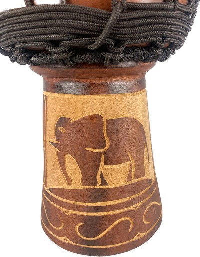 KG Djembe DJZC 30-B2 Elephant Dark Red Burn Текстура