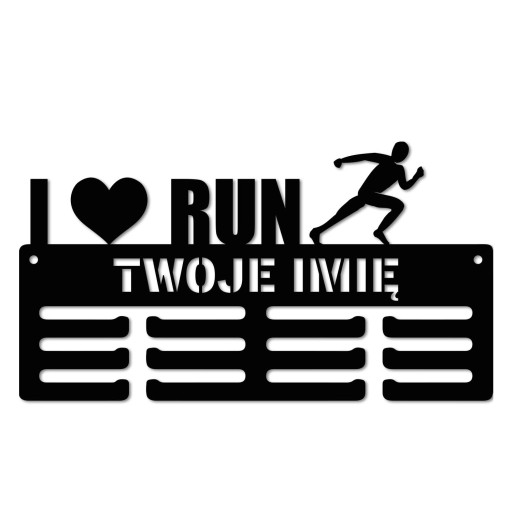 Вешалка для медалей I LOVE RUN с именем 58.1