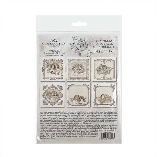 ZESTAW PAPIERÓW RYŻOWYCH ITD RSM058 anioły