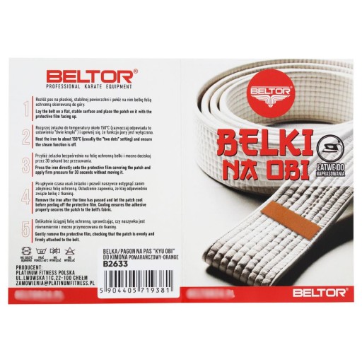 BELTOR BELKI NA OBI PAS DO KIMONA POMARŃCZOWE ZESTAW KOMPLET 2 SZTUKI