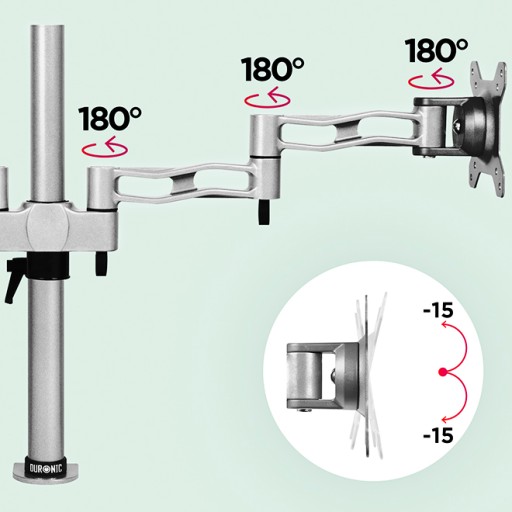 Duronic DM352 SR Uchwyt do dwóch monitorów srebrny