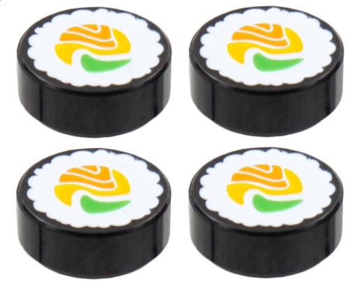LEGO sushi jedzenie Tile 1x1 4 szt 98138pb261 BWS