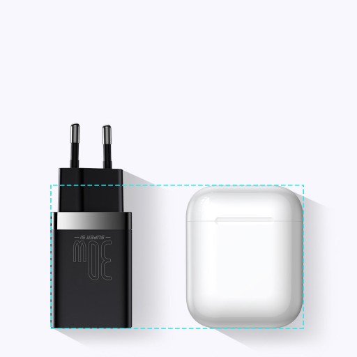 БЫСТРОЕ СЕТЕВОЕ ЗАРЯДНОЕ УСТРОЙСТВО BASEUS USB/USB-C 30ВТ 3А УНИВЕРСАЛЬНОЕ ДЛЯ ТЕЛЕФОНА