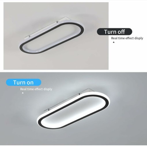 LAMPA SUFITOWA CZARNA LAMPA PLAFON LED BIAŁY 6500K NOWOCZESNA DO SALONU