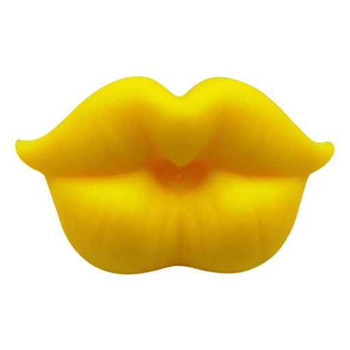 Nowość Silikonowy smoczek w kształcie ust Baby Yellow