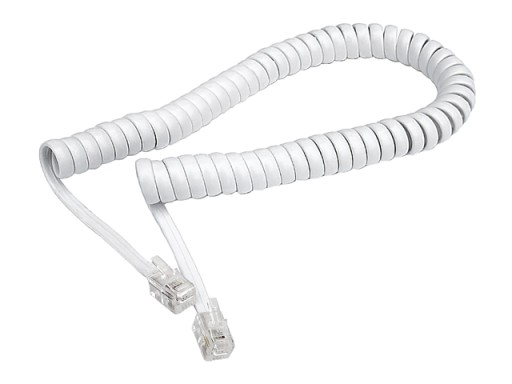 Kabel telefoniczny słuchawkowy spiralny biały 2m