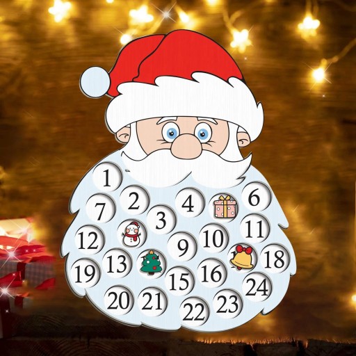 Рождественский календарь Деревянный Санта-Клаус Обратный отсчет Navidad Рождественские украшения
