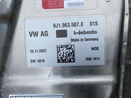 PORSCHE TAYCAN 9J1 WEBASTO МОДУЛЬ ОБОГРЕВА 9J1963507E ОРИГИНАЛ