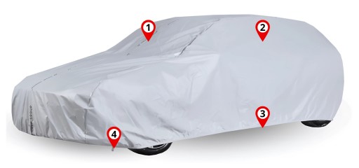 Pokrowiec na Samochód Coupe M2 430-455 Auto Plandeka Practic 3 Warstwy Pasy