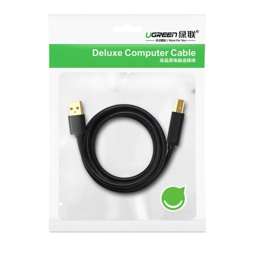 Кабель Ugreen для принтера USB-A - USB-B 5Гб/с 2м черный (US210)